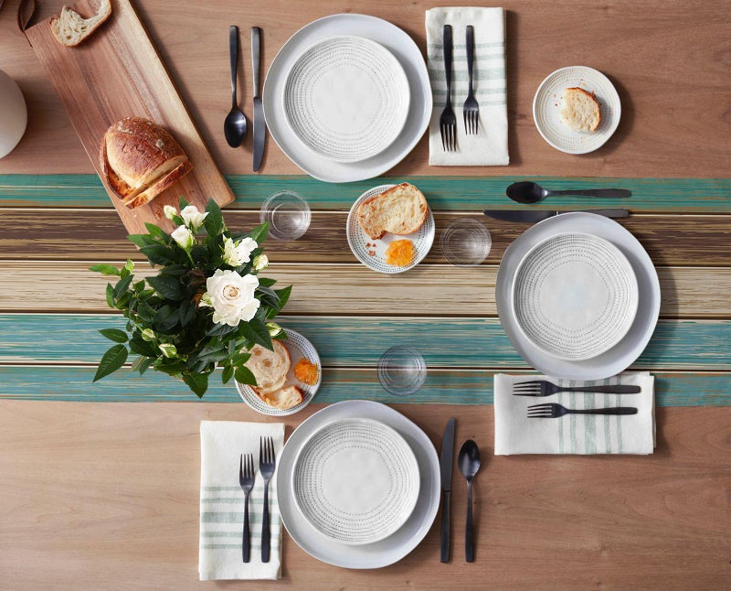 Vandarllin Farmhouse Table Runners 72 inches Long Retro Rustic Barn Wood&Teal Green Brown Turquoise Linen Burlap Rectangle Dresser Scarves Table Setting Decor for Wedding Party Holiday Coffee Dinner Home - Image 4